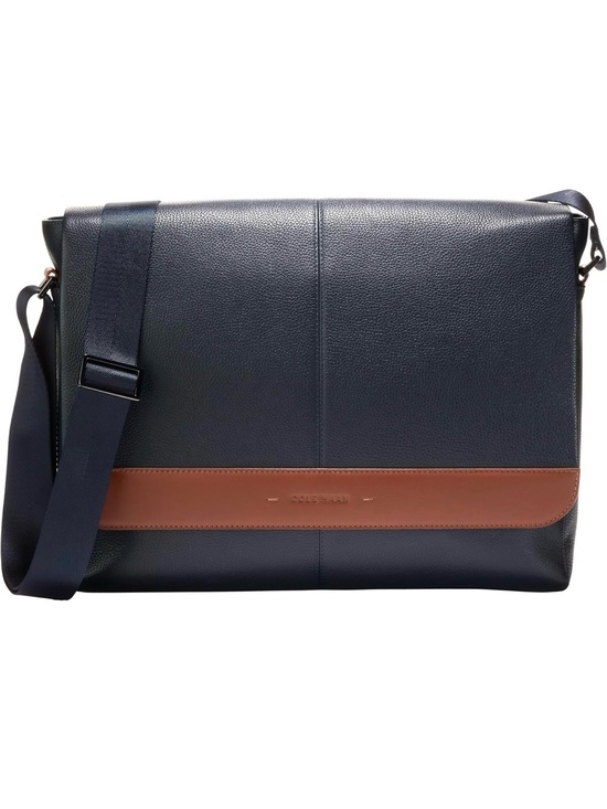 Cole Haan Other - Cole Haan Navy and Brown Leather Crossbody Messenger